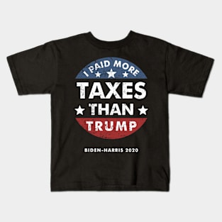 Distressed I paid more taxes than Trump Kids T-Shirt